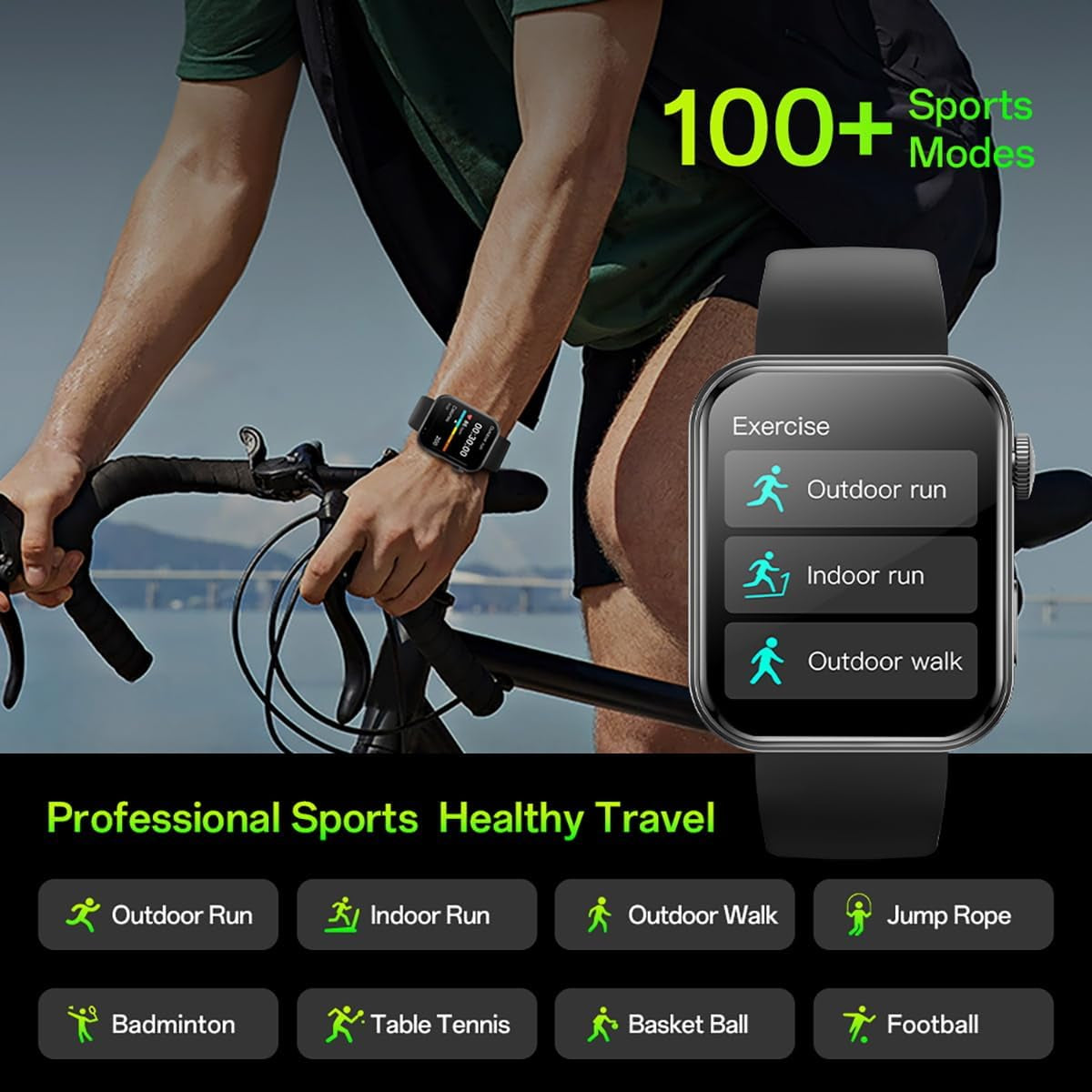 Foom S4 1.91'' Large Screen Smart Watches for Men Women, 100+ Sports Modes Fitness Tracker, Heart Rate/Blood Oxygen/Sleep Monitor, BT5.2 IP67 Waterproof, Compatible with Android & Ios