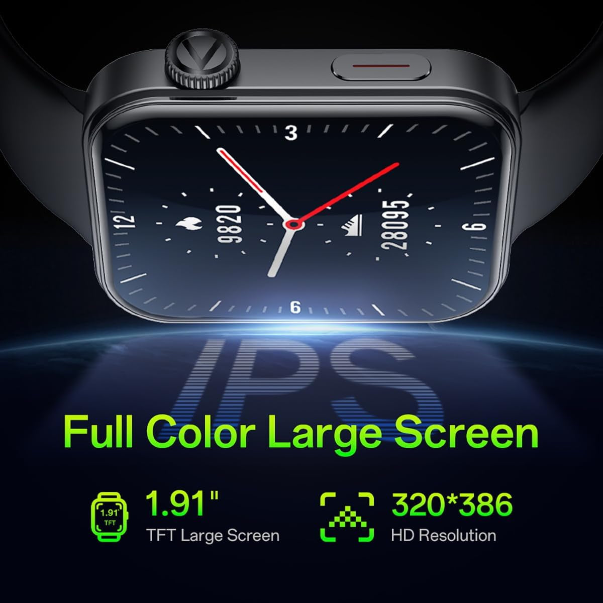 Foom S4 1.91'' Large Screen Smart Watches for Men Women, 100+ Sports Modes Fitness Tracker, Heart Rate/Blood Oxygen/Sleep Monitor, BT5.2 IP67 Waterproof, Compatible with Android & Ios